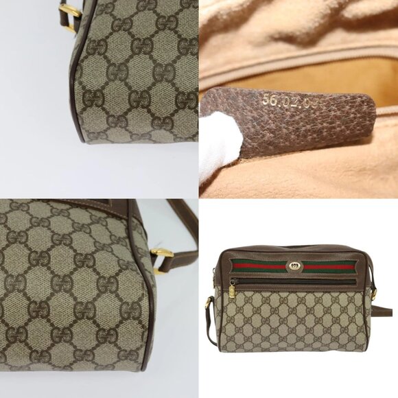 VGUCCI GG Supreme Web Sherry Line Shoulder Bag PVC Beige 56 02 088 Auth 131583 - Picture 14 of 14